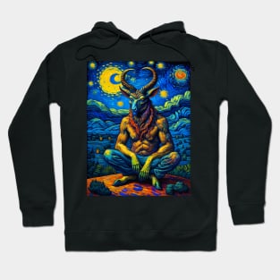 Baphomet in starry night Hoodie